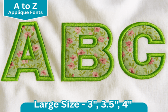 Bold Applique Block Embroidery Font