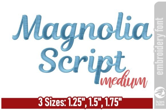 Magnolia Script Embroidery Font - Medium