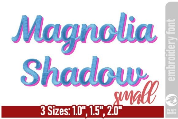 Magnolia Shadow Embroidery Font - Small