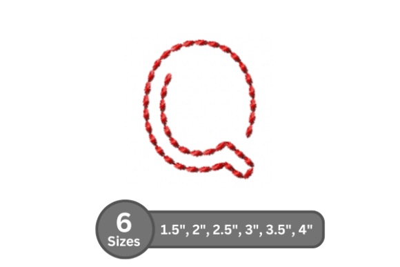 Soft Cord Alphabet -Q for Holiday Embroidery