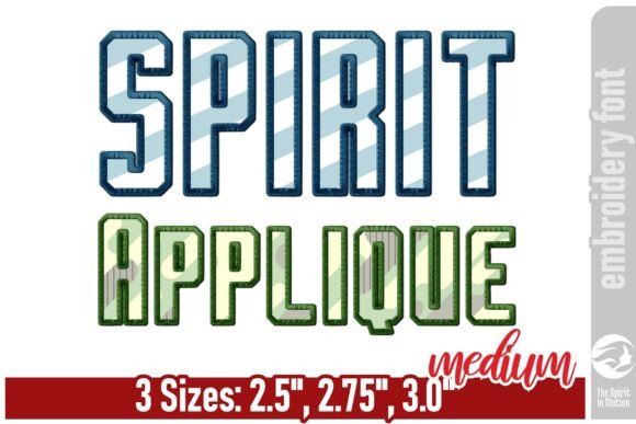 Spirit Applique Embroidery Font - Medium