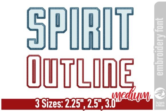 Spirit Outline Embroidery Font - Medium